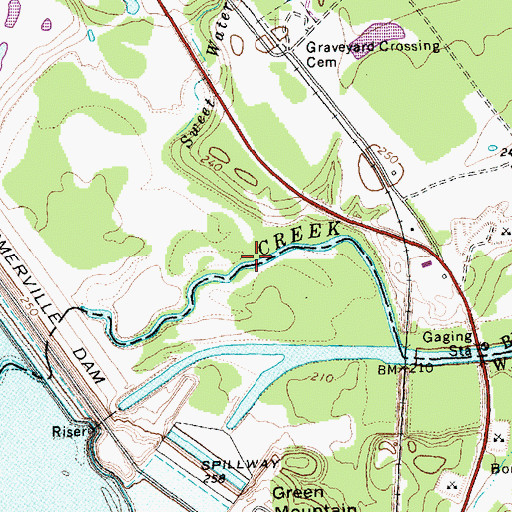 Topographic Map of Sweet Water Creek, TX