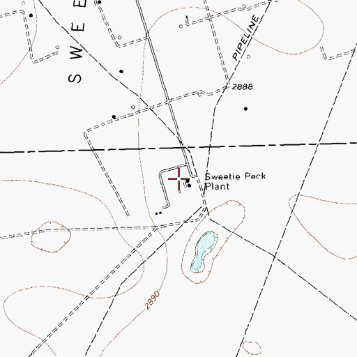 Topographic Map of Sweetie Peck Plant, TX