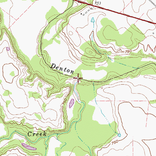 Topographic Map of Sweetwater Creek, TX