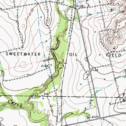 Topographic Map of Sweetwater Oil Field, TX
