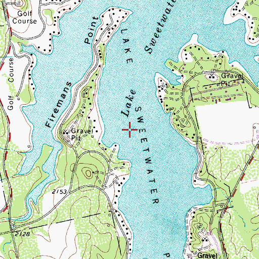 Topographic Map of Sweetwater Park, TX