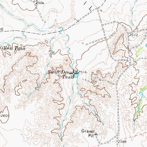 Topographic Map of Swift Draw Tank, TX
