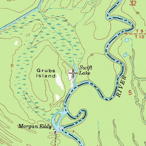 Topographic Map of Swift Lake, TX