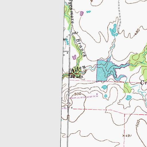 Topographic Map of Sycamore Branch, TX