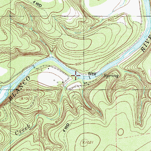 Topographic Map of Sycamore Creek, TX