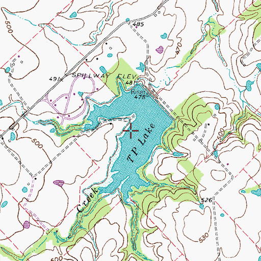 Topographic Map of T P Lake, TX