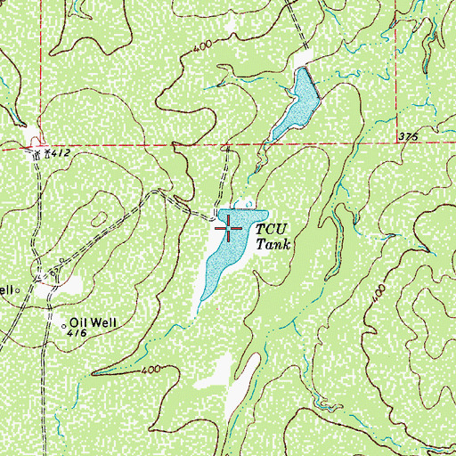 Topographic Map of TCU Tank, TX