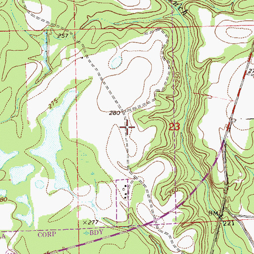 Topographic Map of Rocky Mount Church, AL