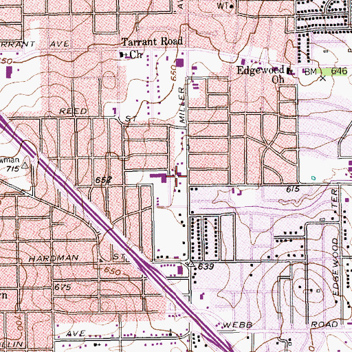 Topographic Map of Tabernacle Church, TX