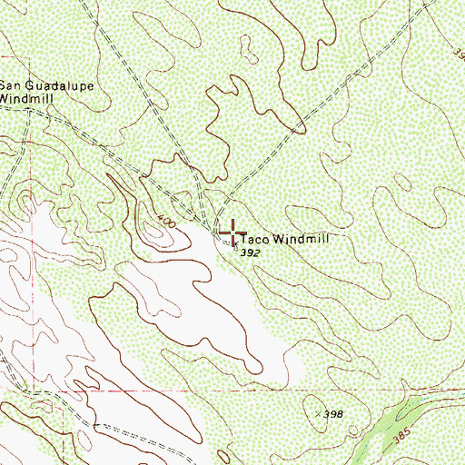 Topographic Map of Taco Windmill, TX