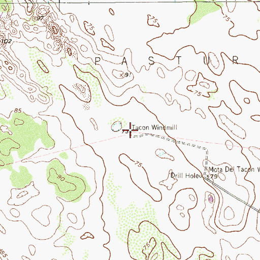 Topographic Map of Tacon Windmill, TX
