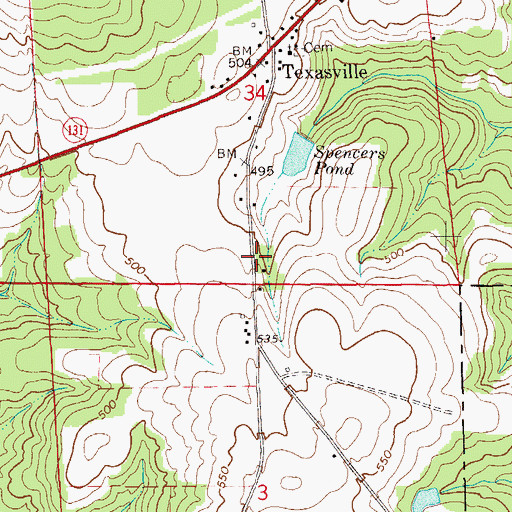 Topographic Map of Salem Church (historical), AL