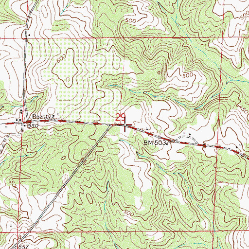 Topographic Map of Sanders Store (historical), AL