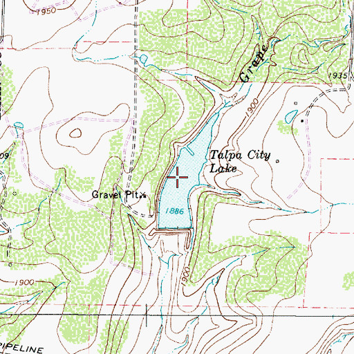 Topographic Map of Talpa City Lake, TX