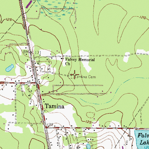 Topographic Map of Wilburton Cemetery, TX