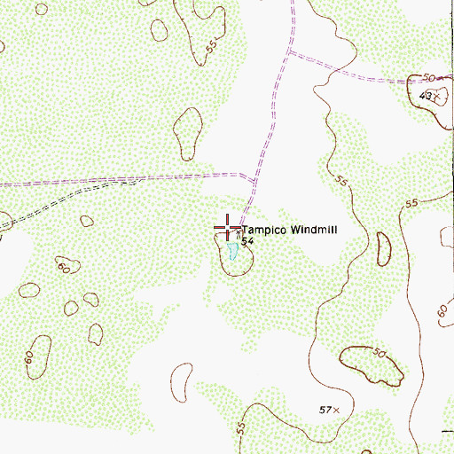 Topographic Map of Tampico Windmill, TX