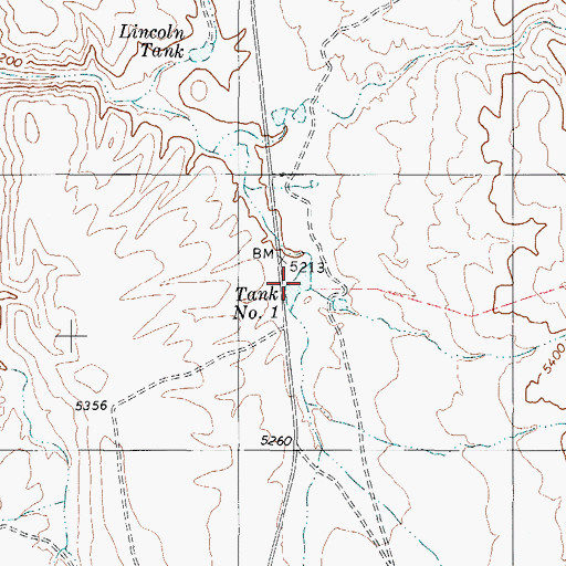 Topographic Map of Tank Number One, TX