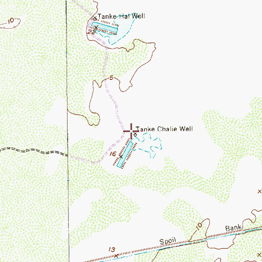 Topographic Map of Tanke Chalie Well, TX
