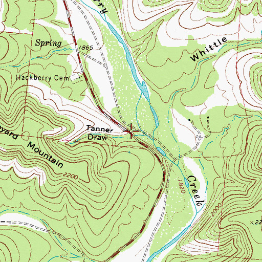 Topographic Map of Tanner Draw, TX