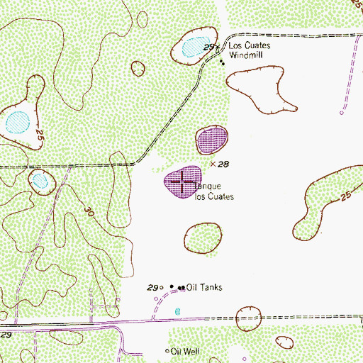 Topographic Map of Tanque los Cuates, TX