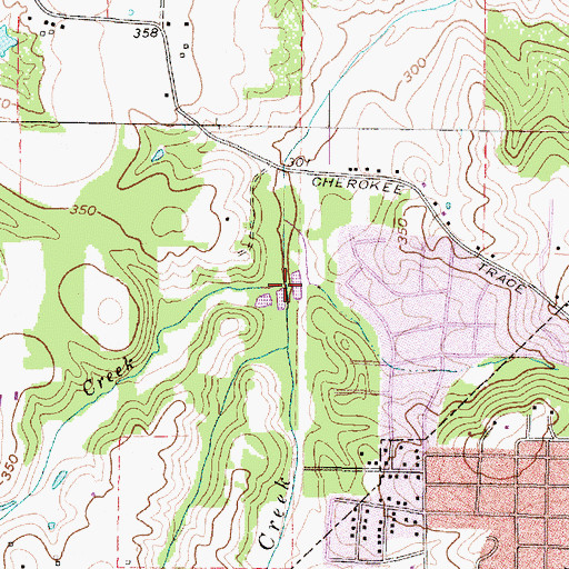 Topographic Map of Tanyard Creek, TX