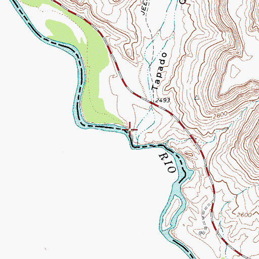 Topographic Map of Tapado Canyon, TX