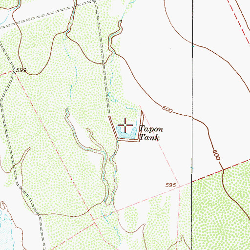 Topographic Map of Tapon Tank, TX