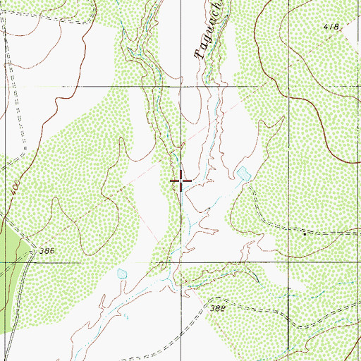 Topographic Map of Taquache Creek, TX