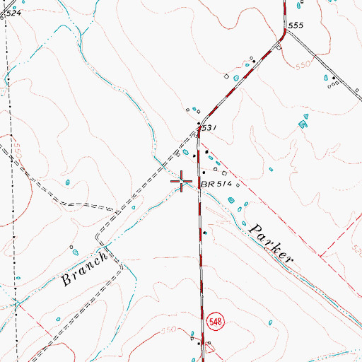 Topographic Map of Tar Branch, TX