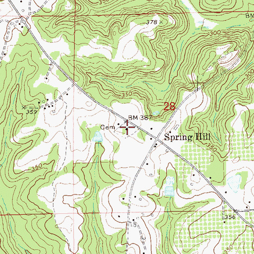 Topographic Map of Spring Hill Church, AL