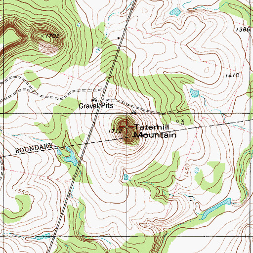 Topographic Map of Taterhill Mountain, TX