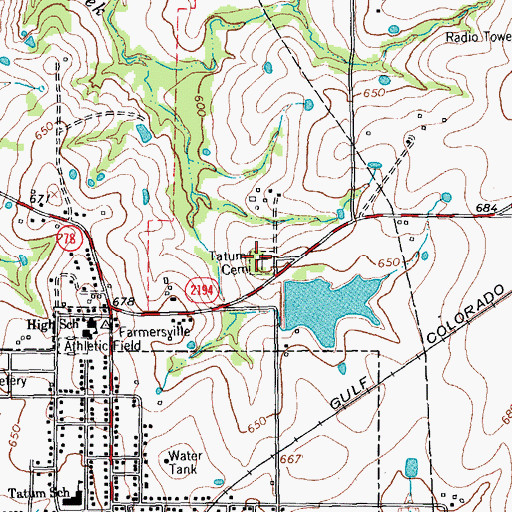 Topographic Map of Jones - Yeary Cemetery, TX