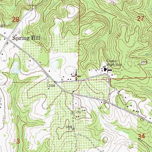 Topographic Map of Spring Hill Zion Church, AL