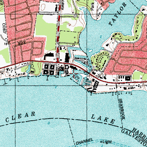 Topographic Map of Taylor Bayou, TX