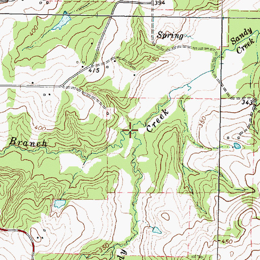 Topographic Map of Taylor Branch, TX