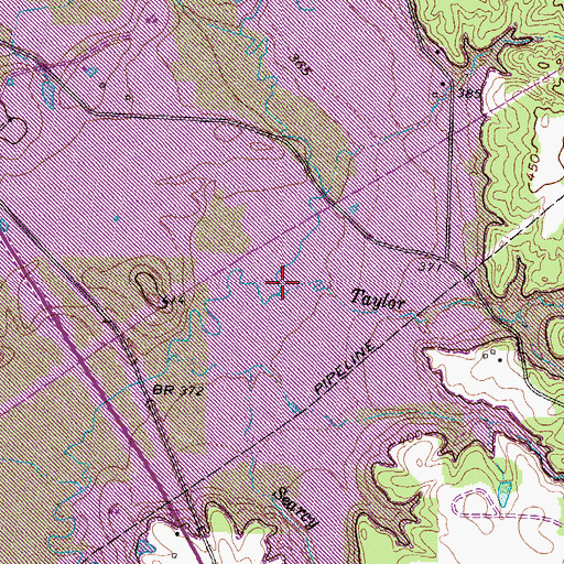 Topographic Map of Taylor Branch, TX