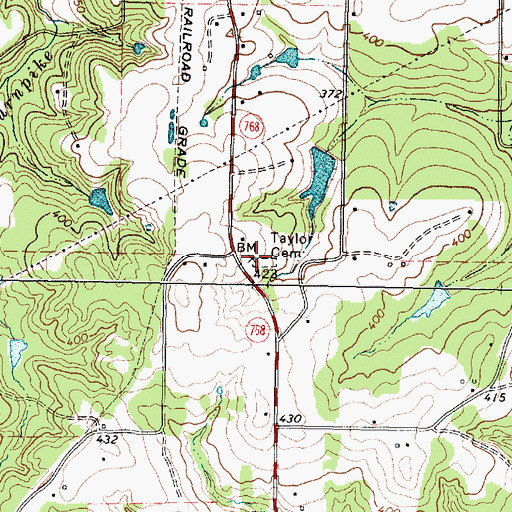 Topographic Map of Taylor Cemetery, TX