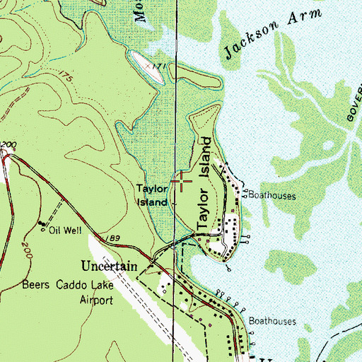 Topographic Map of Taylor Island, TX