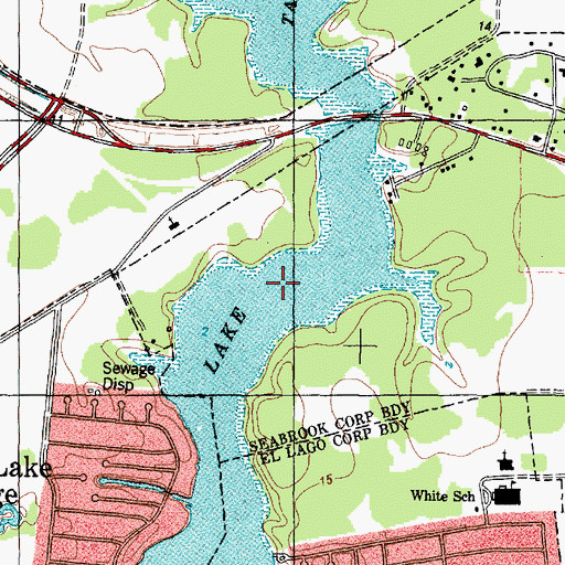 Topographic Map of Taylor Lake, TX