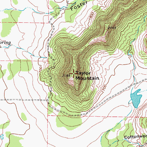 Topographic Map of Taylor Mountain, TX