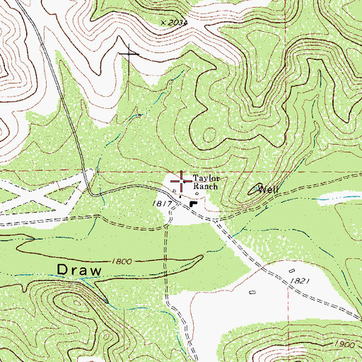 Topographic Map of Taylor Ranch, TX