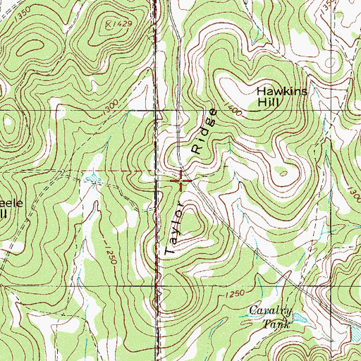 Topographic Map of Taylor Ridge, TX