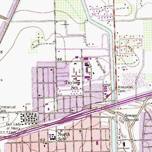 Topographic Map of Taylor Elementary School, TX