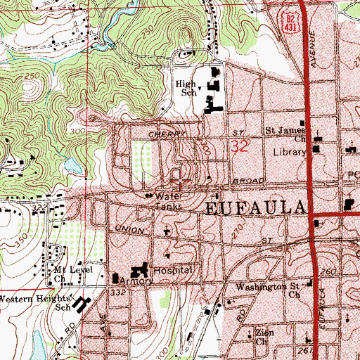Topographic Map of Union Female College (historical), AL