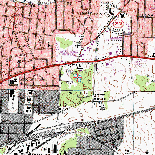 Topographic Map of Teague Park, TX