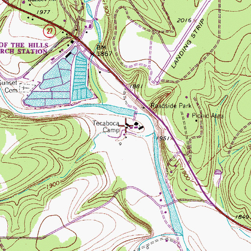 Topographic Map of Tecaboca Camp, TX