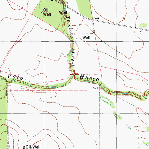 Topographic Map of Tecolote Creek, TX