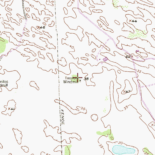 Topographic Map of Tecolote Windmill, TX