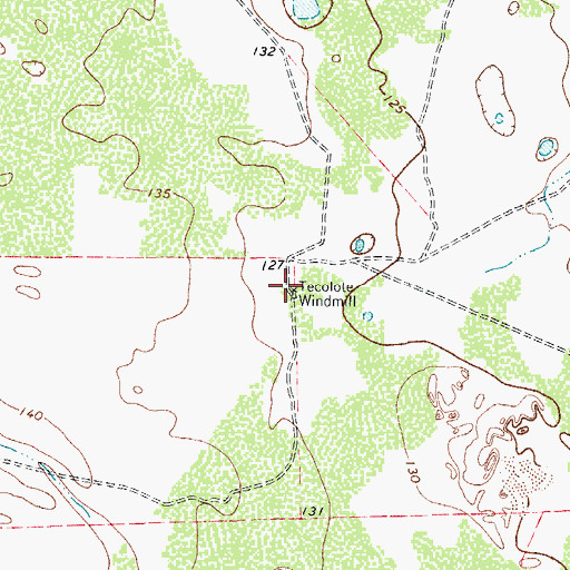 Topographic Map of Tecolote Windmill, TX