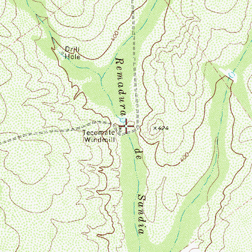 Topographic Map of Tecomate Windmill, TX